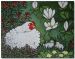 Plymouth Rock Frizzle. Acrylic painting