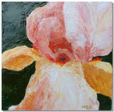Iris Constant Wattez.  Heavily textured acrylic painting