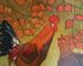 Sicilian Buttercup cock and hen. Acrylic painting