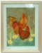 Chickens and Daisies. Original silk painting